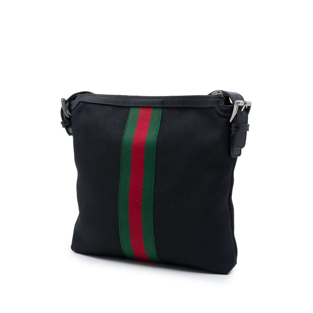 Gucci GG Techno Canvas Web Messenger Bag Black Very good condition - Back View