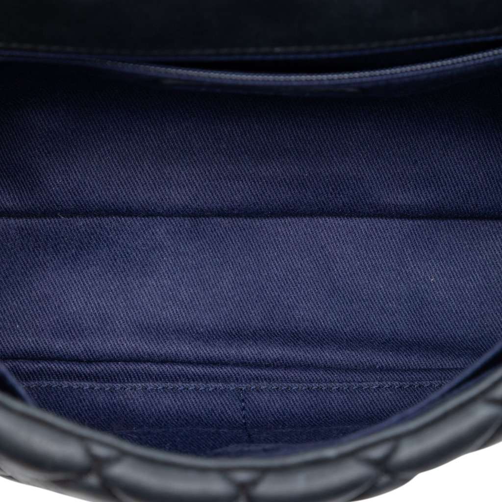 Chanel Large Quilted Iridescent Calfskin New Bubble Flap Black Leather Very good condition - Model View