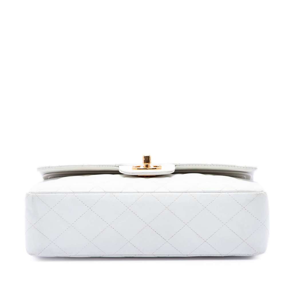 Chanel Small Classic Lambskin Double Flap White Leather Very good condition - Inside View