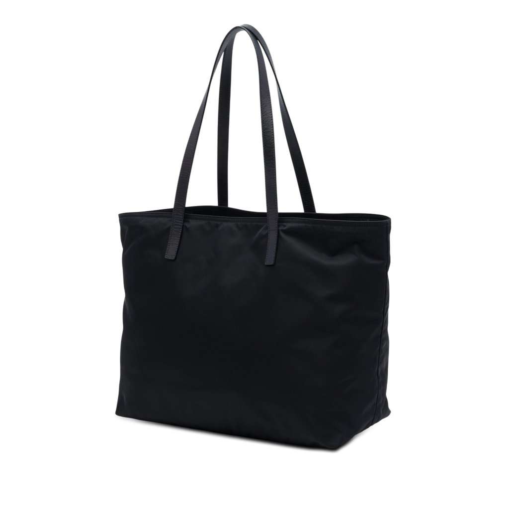 Prada Saffiano Trimmed Tessuto Parrot Applique Tote Black Very good - Back View