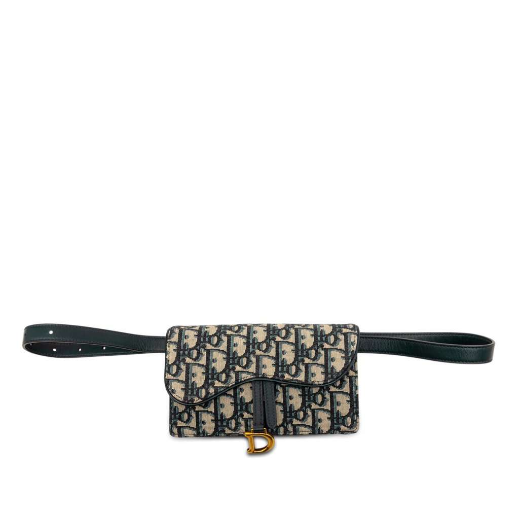 Dior Oblique Canvas Saddle Belt Bag Blue Very good condition - Front View
