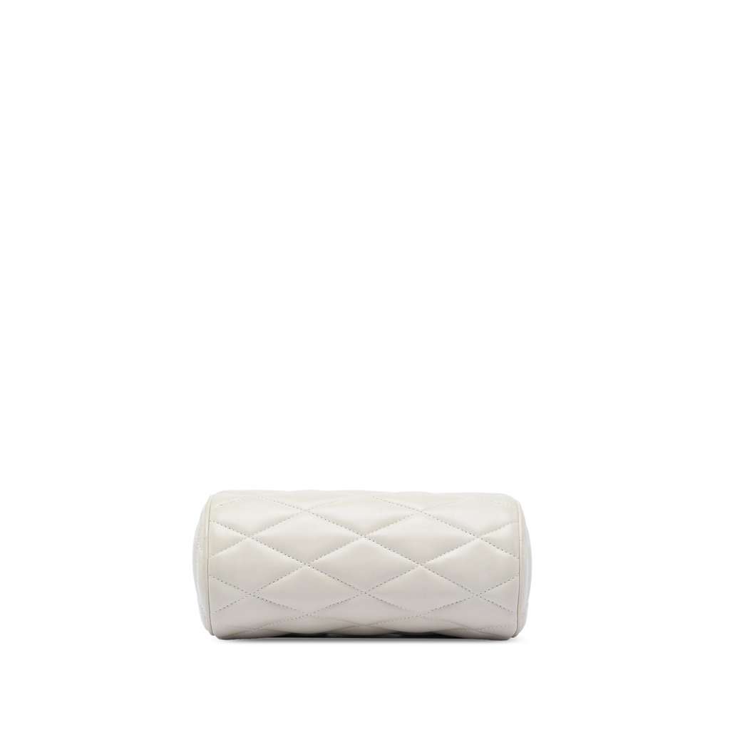 Saint Laurent Mini Quilted Lambskin Sade Tube Bag White Leather Very good - Inside View