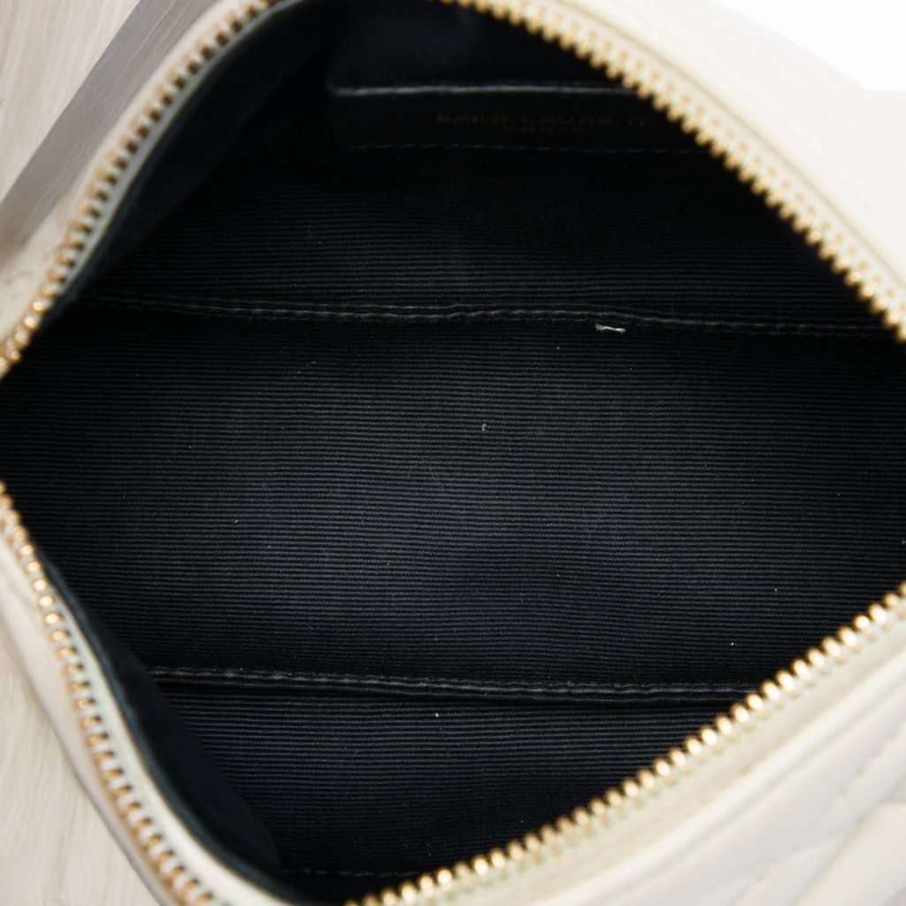 Saint Laurent Mini Quilted Lambskin Sade Tube Bag White Leather Very good - Model View