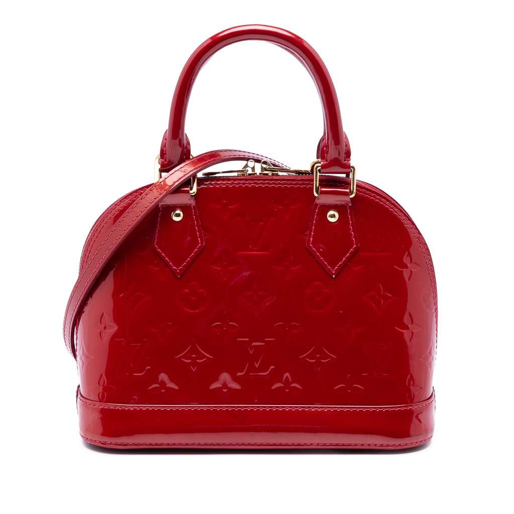 Louis Vuitton Monogram Vernis Alma BB Red Leather Very good - Front View