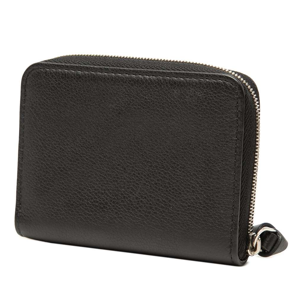 Louis Vuitton Calfskin Lockme Zippy Coin Purse Black Leather Very good - Back View