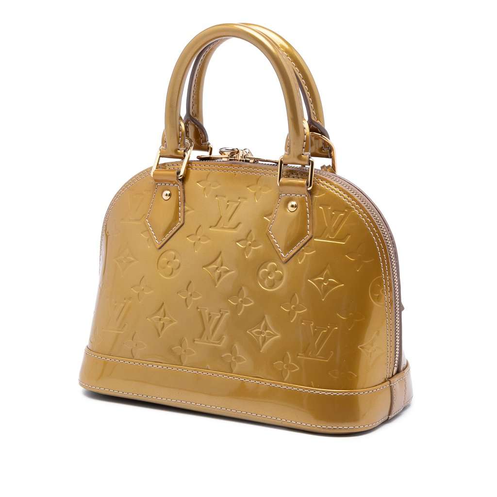 Louis Vuitton Monogram Vernis Alma BB Gold Leather Very good condition - Back View