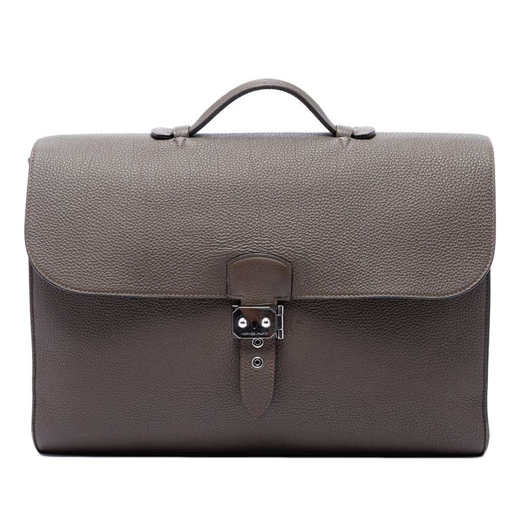 Hermès Togo Sac A Depeches 38 Brown Leather Very good condition - Front View