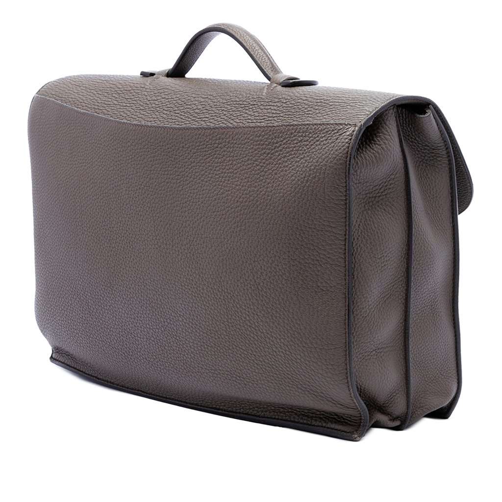 Hermès Togo Sac A Depeches 38 Brown Leather Very good condition - Back View