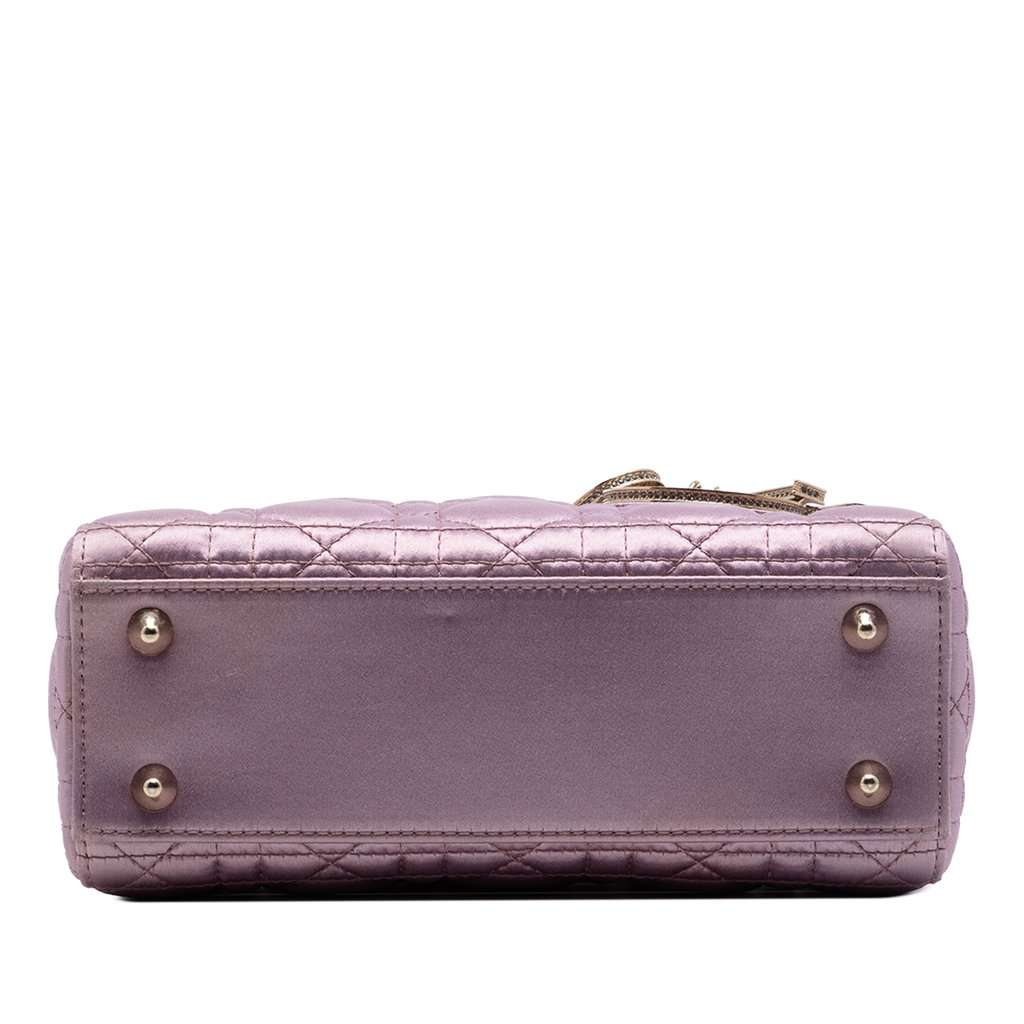 Dior Small Satin Cannage Swarovski Lady Dior Pink Very good condition - Inside View