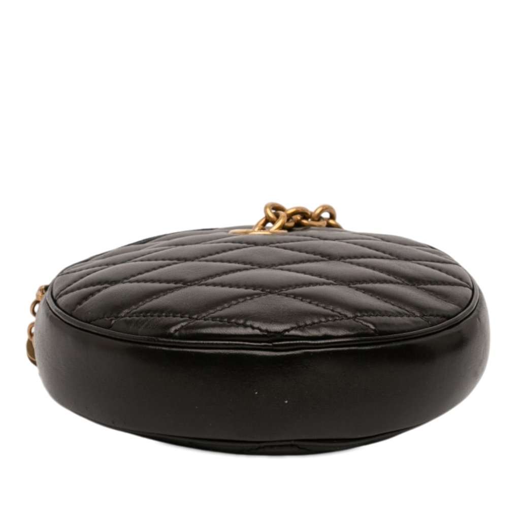 Saint Laurent Quilted Le Maillon Round Tassel Chain Crossbody Black Leather Very good - Inside View