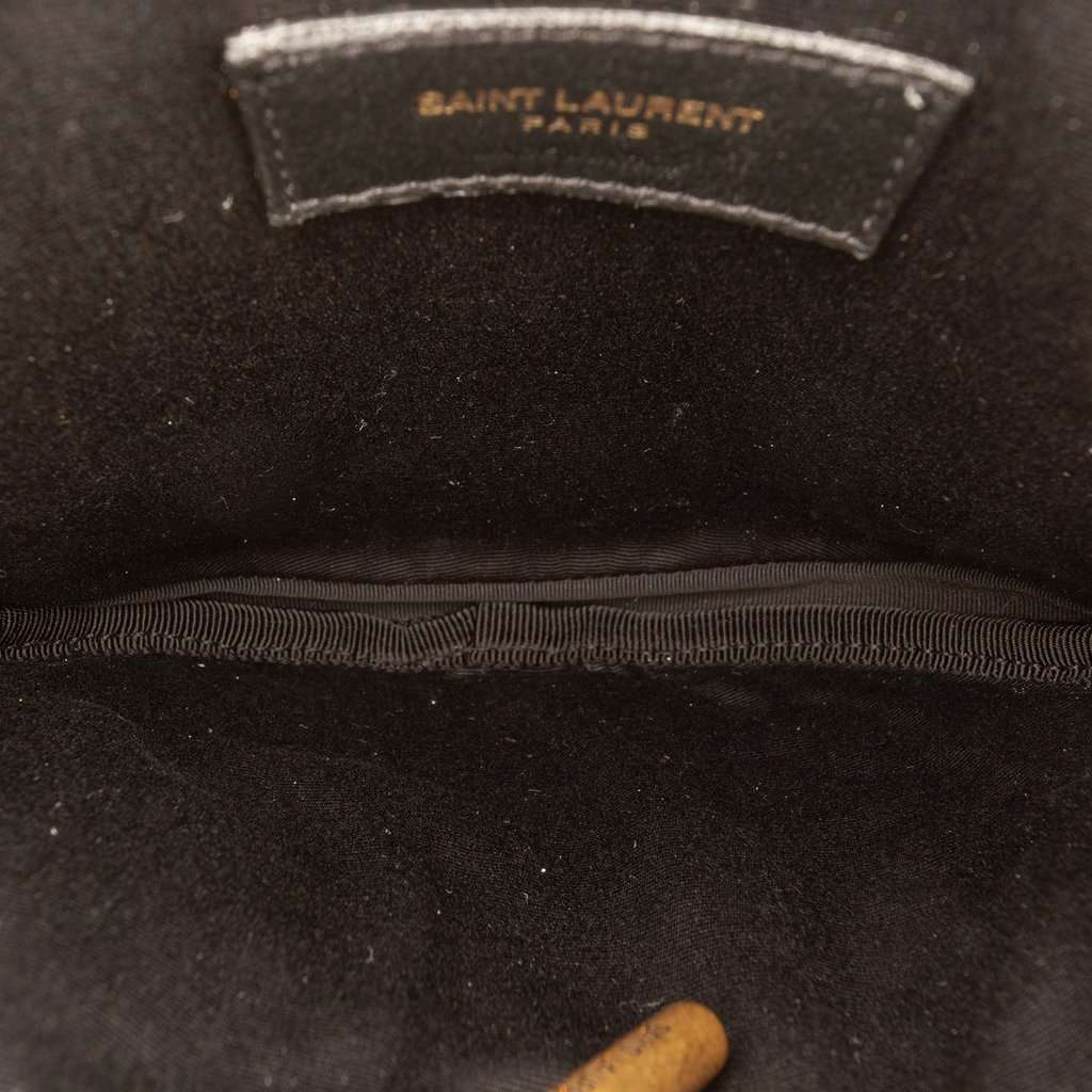 Saint Laurent Quilted Le Maillon Round Tassel Chain Crossbody Black Leather Very good - Model View