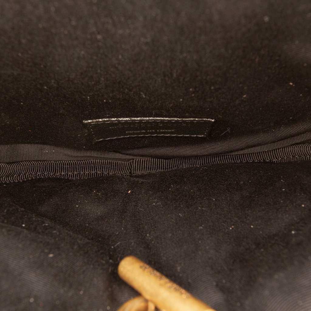 Saint Laurent Quilted Le Maillon Round Tassel Chain Crossbody Black Leather Very good - Box View
