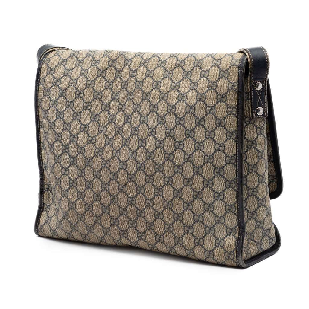 Gucci GG Supreme Web Messenger Bag Beige Good condition - Back View
