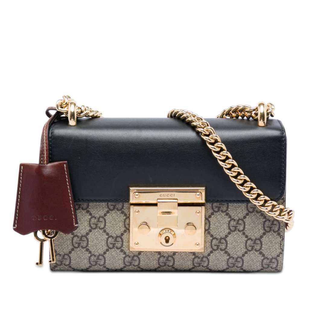 Gucci Small GG Supreme Padlock Crossbody Beige Very good condition - Front View