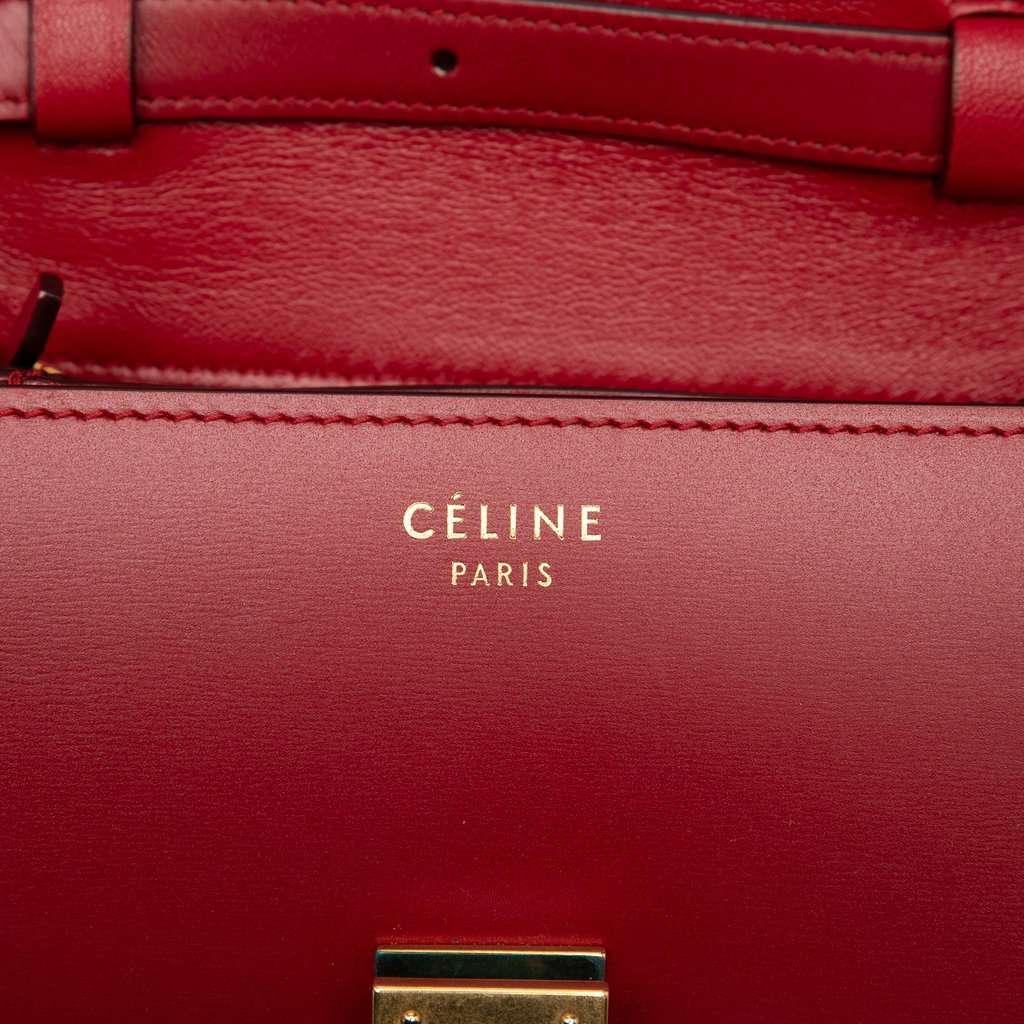 Celine Small Calfskin Classic Box Red Leather Very good - Box View