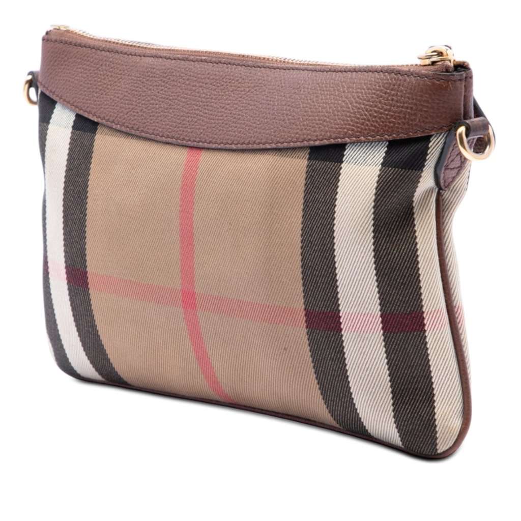 Burberry House Check Canvas Derby Peyton Crossbody Brown Very good condition - Back View