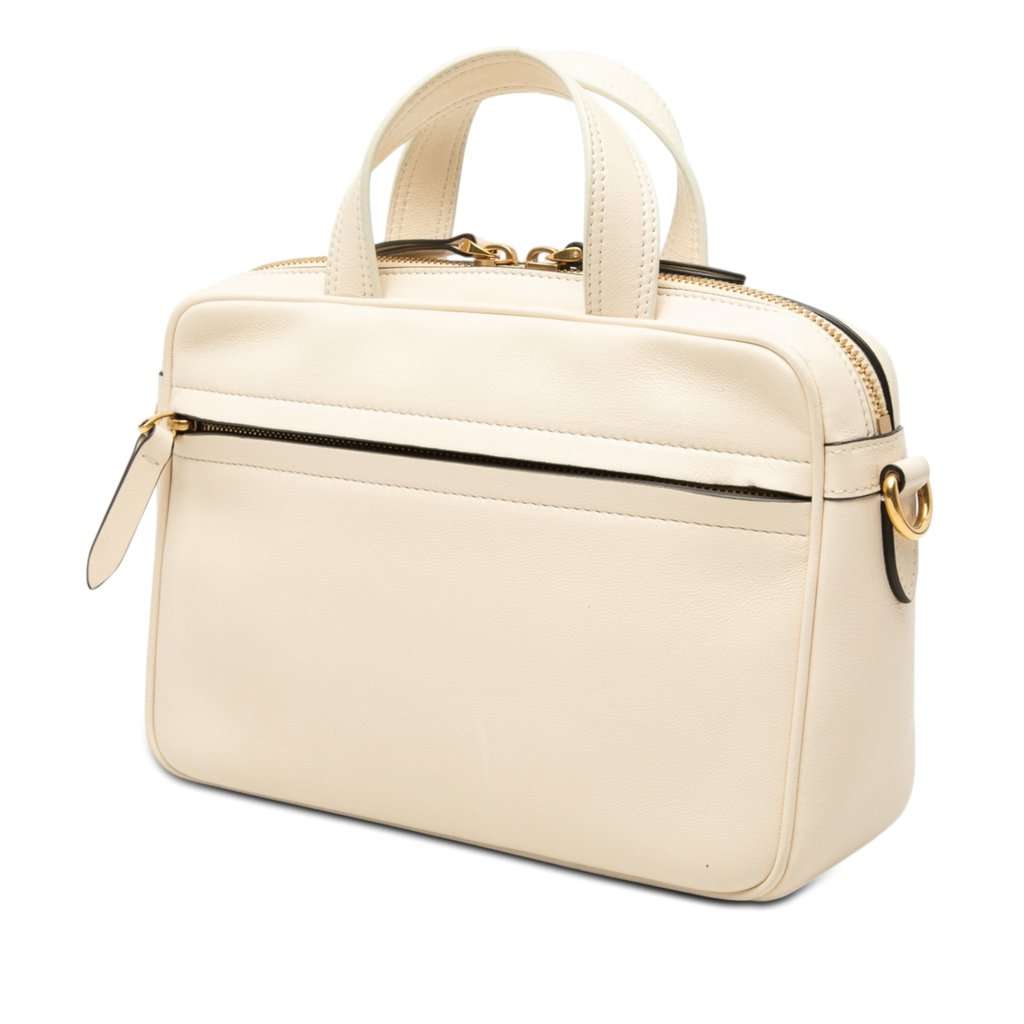 Valentino Bicolor Nappa Vlogo Viva Superstar Handbag White Leather Very good condition - Back View