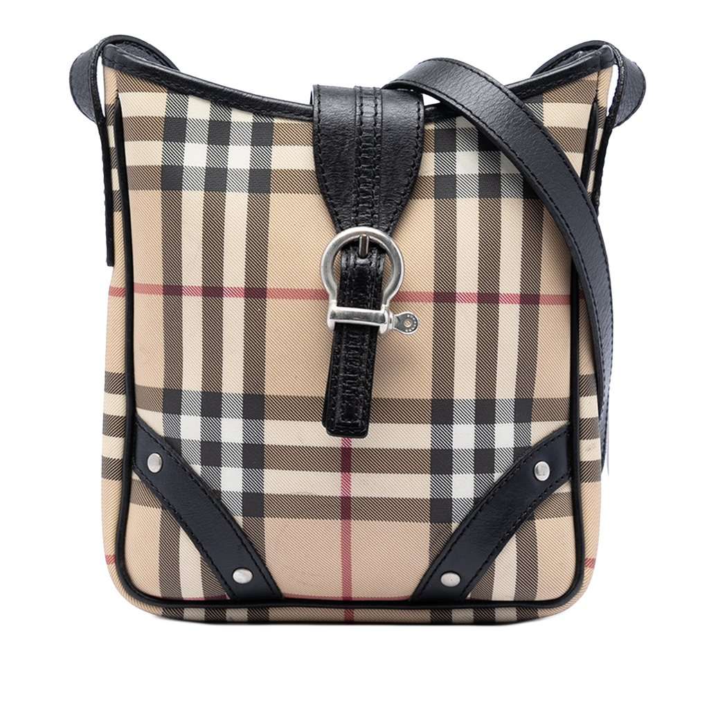 Burberry House Check Coated Canvas Crossbody Beige Very good condition - Front View