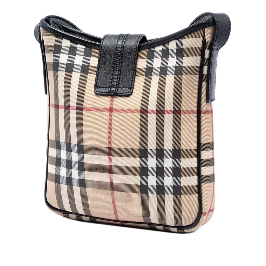 Burberry House Check Coated Canvas Crossbody Beige Very good condition - Back View