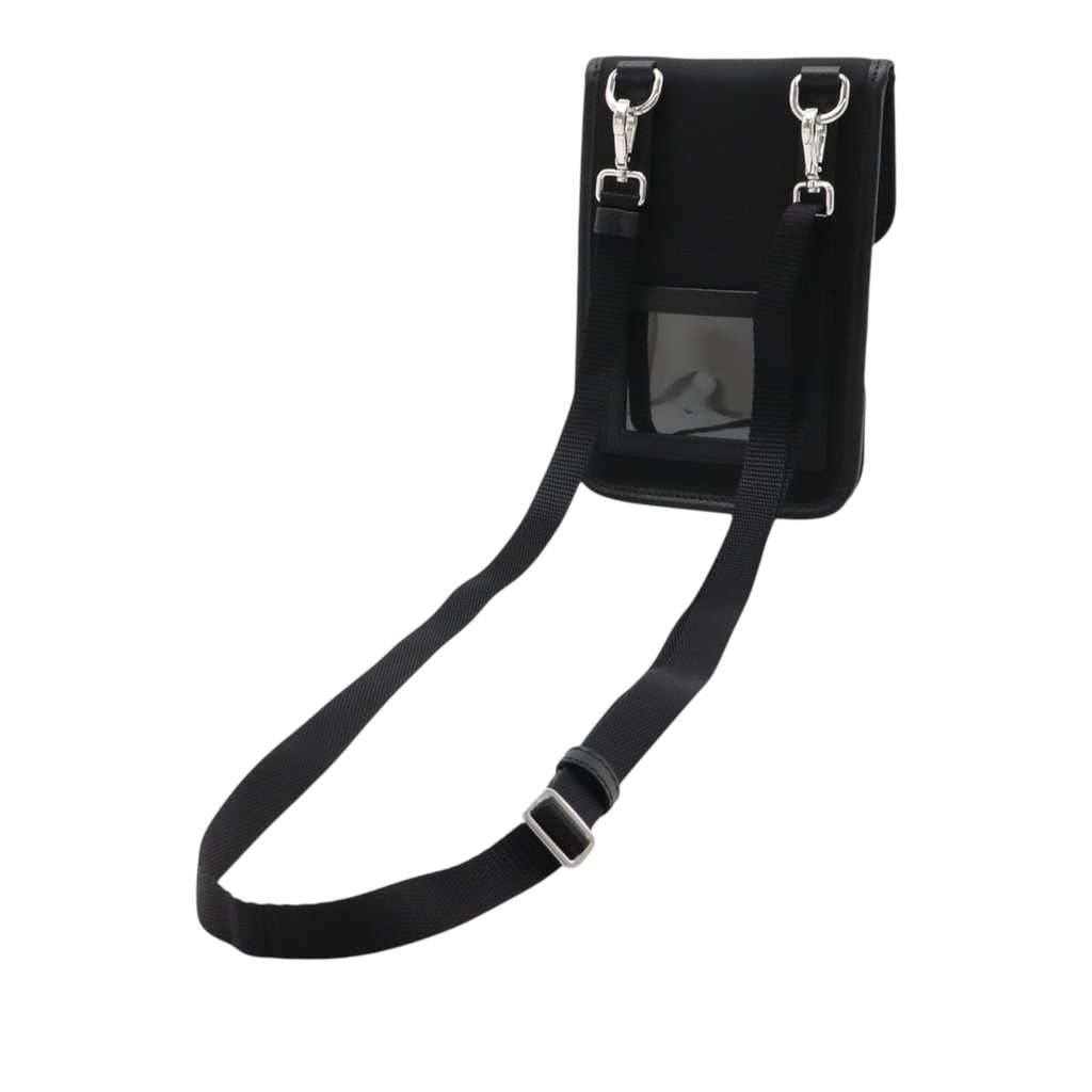 Prada Saffiano Trimmed Re Nylon Phone Case Black Very good - Back View