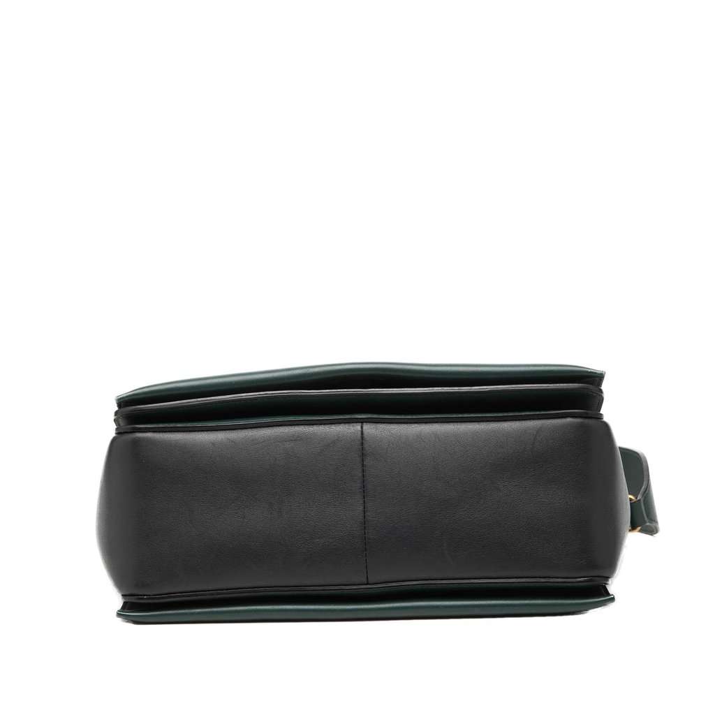 Celine Medium Shiny Smooth Calfskin Frame Shoulder Bag Green Leather Very good condition - Inside View