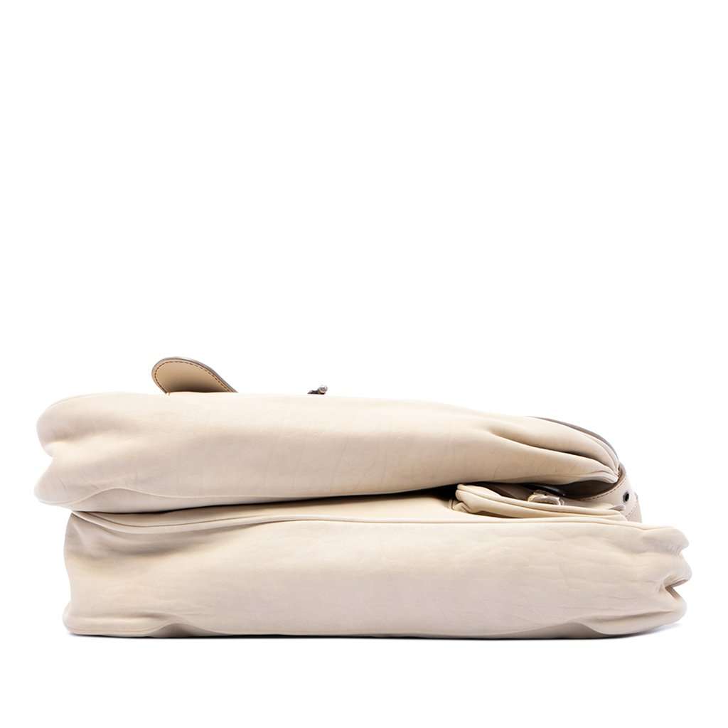 Dior Calfskin Gaucho Double Saddle Shoulder Bag Beige Leather Good - Inside View