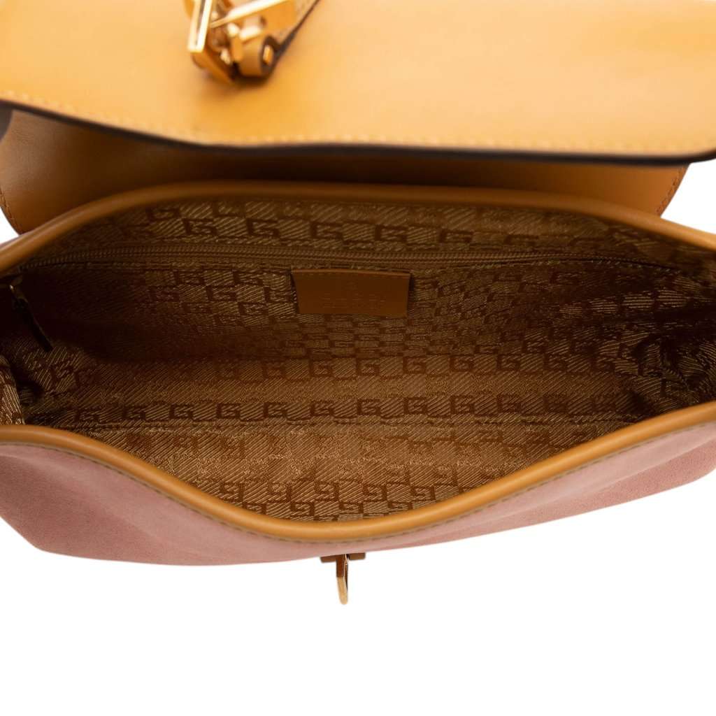 Gucci Suede Bamboo Jackie Hobo Pink Leather Very good - Model View