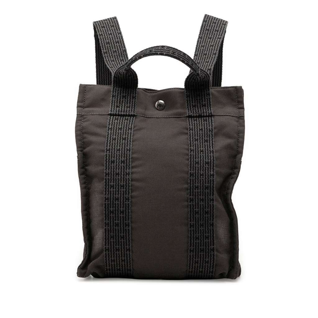 Hermès Canvas Herline Backpack PM Black Very good condition - Front View