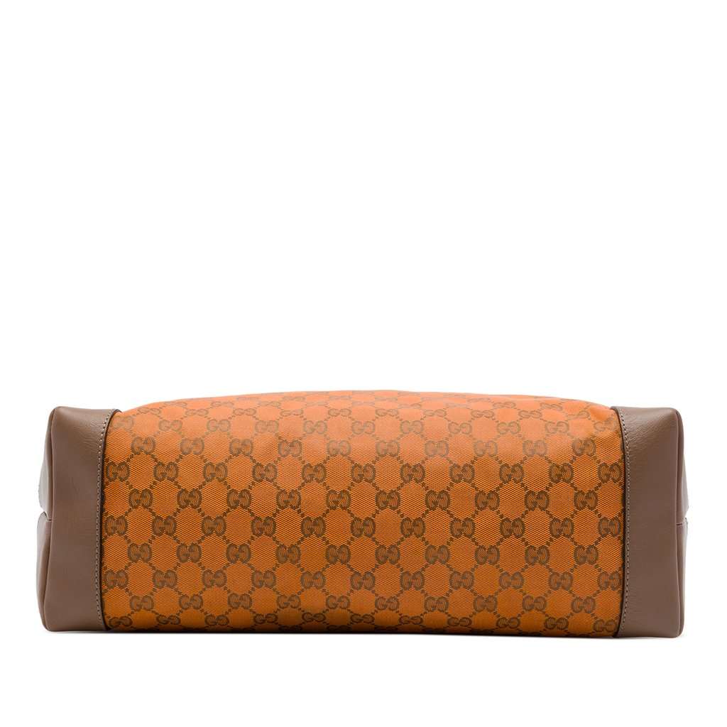 Gucci GG Canvas Web Tote Orange Very good - Inside View