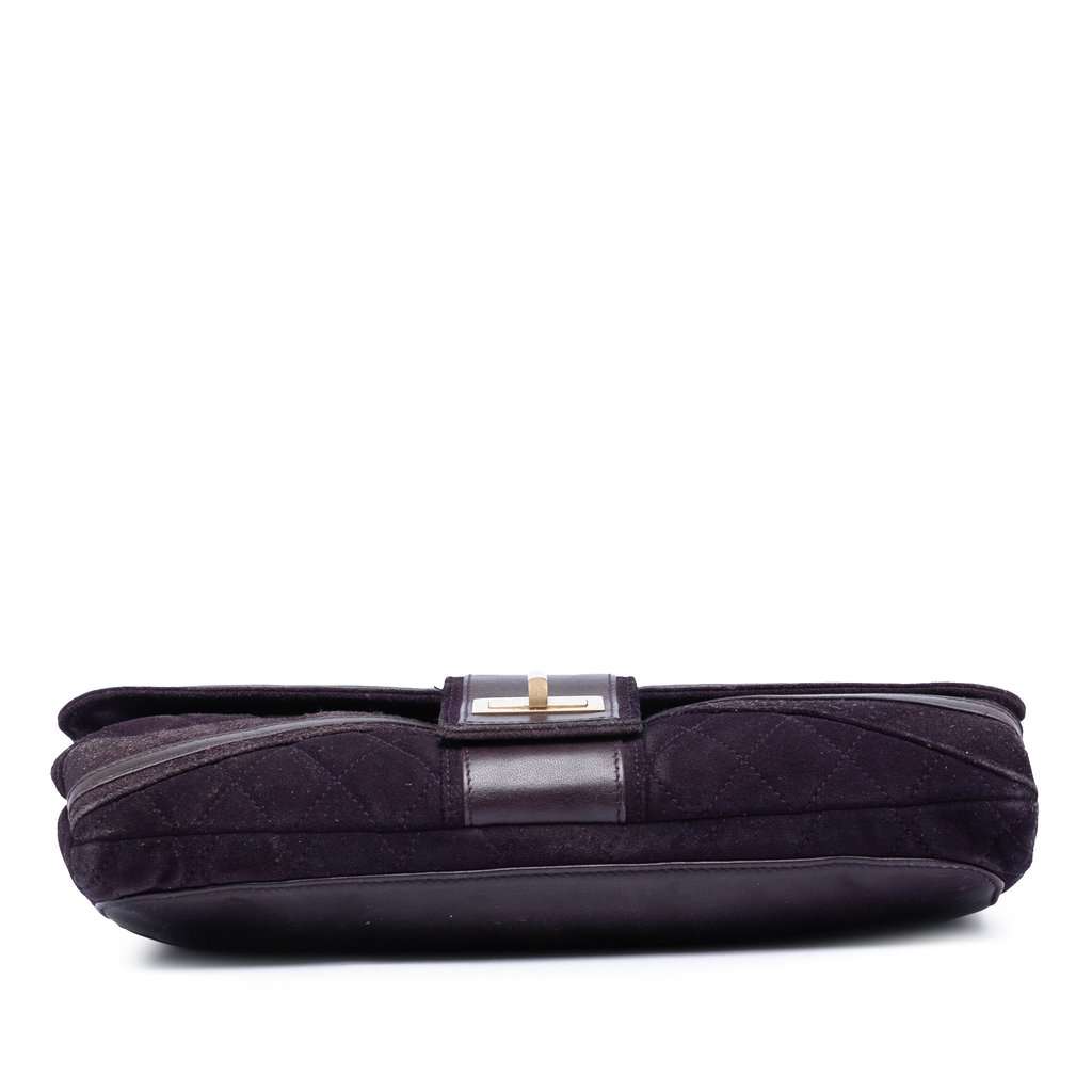 Chanel Quilted Suede Union Jack Reissue 2.55 Double Flap 227 Purple Leather Very good condition - Inside View