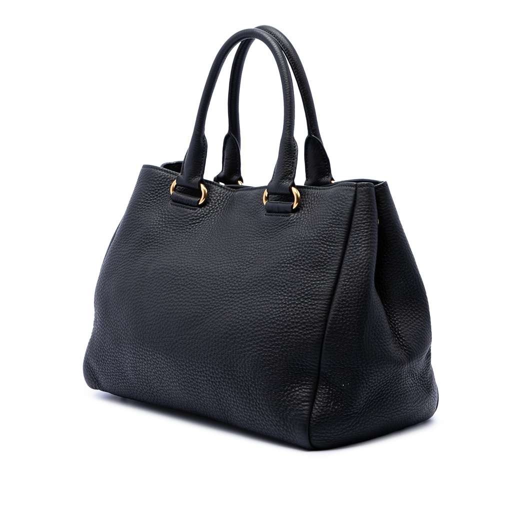 Prada Vitello Phenix Open Convertible Tote Black Leather Very good condition - Back View