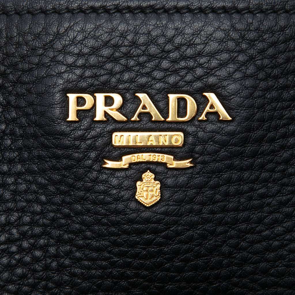 Prada Vitello Phenix Open Convertible Tote Black Leather Very good condition - Box View