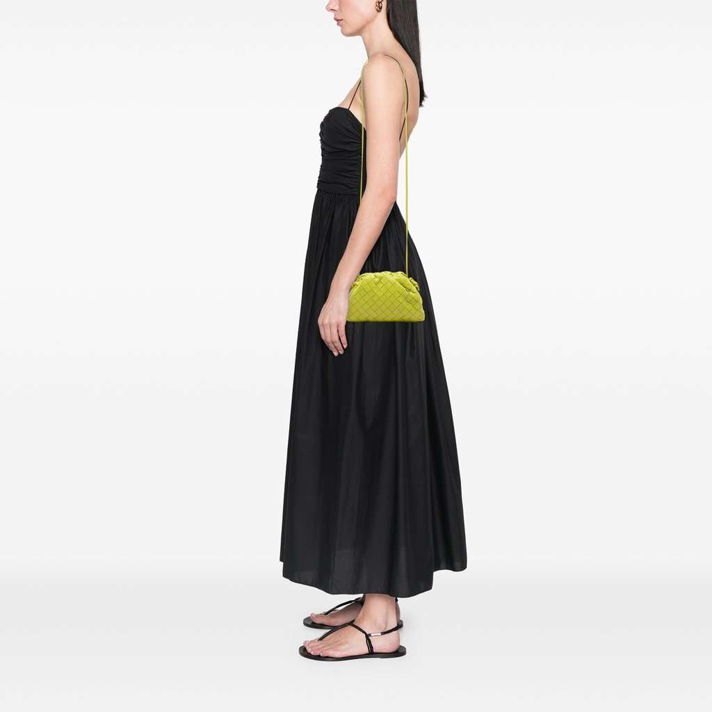 Bottega Veneta Nappa Intrecciato The Mini Pouch Crossbody Green Leather Very good - Box View