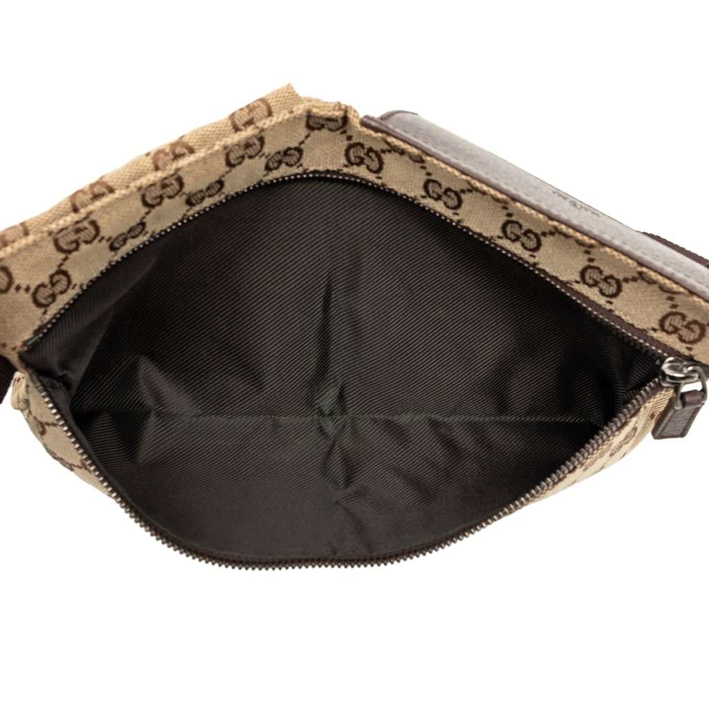 Gucci GG Canvas Double Pocket Belt Bag Beige Very good - Model View