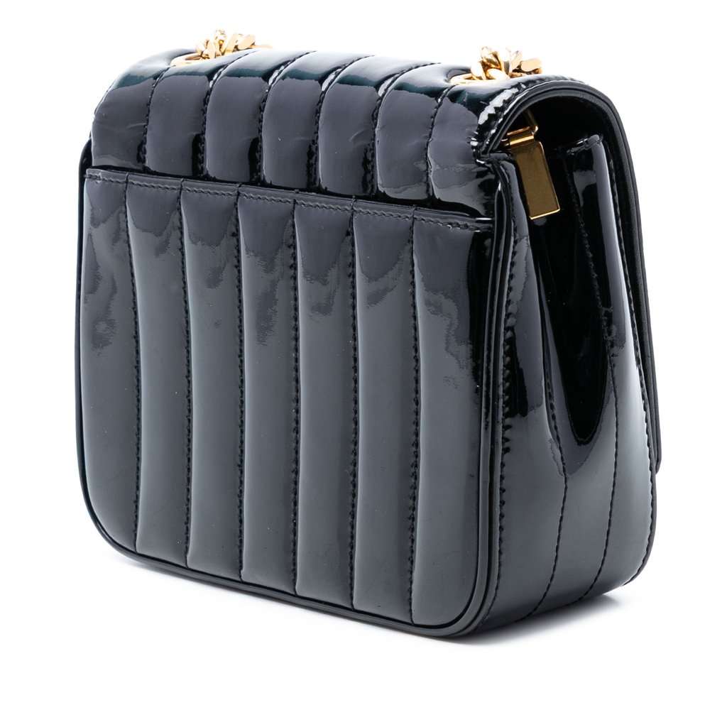 Saint Laurent Small Patent Monogram Vicky Chain Bag Black Leather Very good condition - Back View