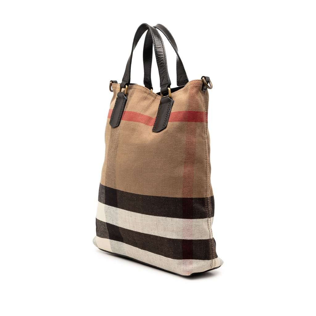 Burberry Mega Check Canvas Tottenham Brit Satchel Brown Very good condition - Back View