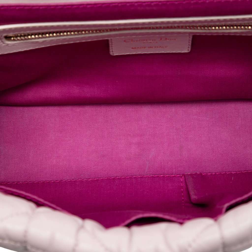 Dior Lambskin Cannage Milly La Foret Shoulder Bag Pink Leather Very good condition - Model View