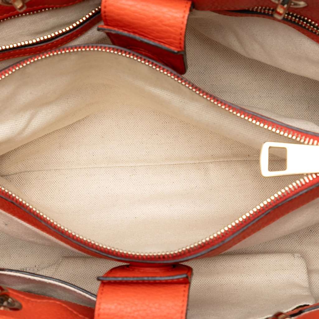 Gucci Medium Calfskin Bamboo Shopper Satchel Orange Leather Very good condition - Model View