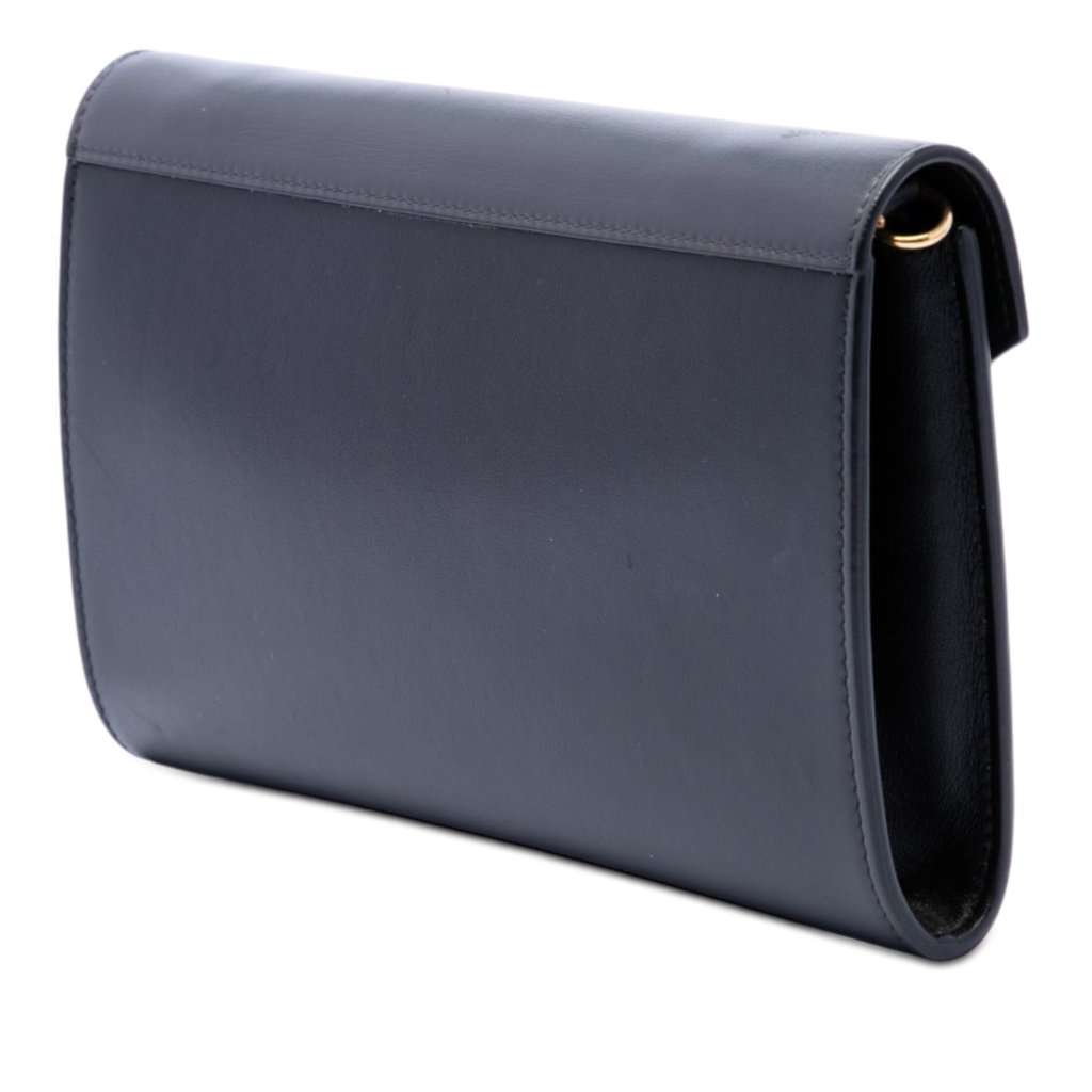 Celine Bicolor Leather Pocket Envelope Wallet On Chain Black Leather Very good - Back View