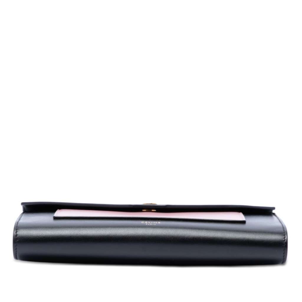Celine Bicolor Leather Pocket Envelope Wallet On Chain Black Leather Very good - Inside View