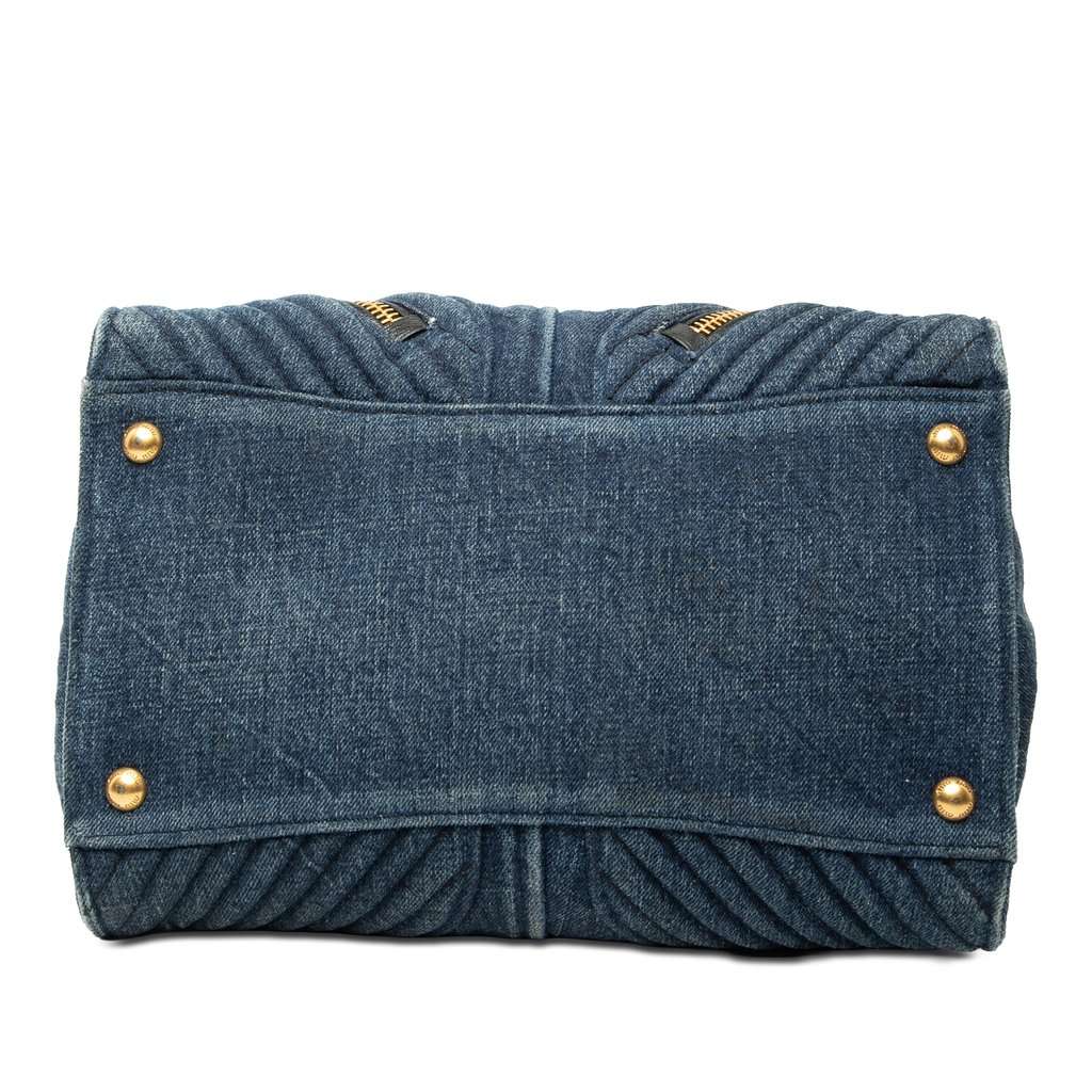 Miu Miu Matelasse Denim Biker Tote Blue Very good - Inside View