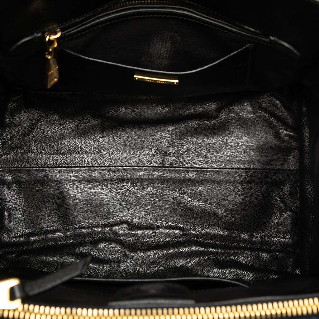 Miu Miu Matelasse Denim Biker Tote Blue Very good - Model View