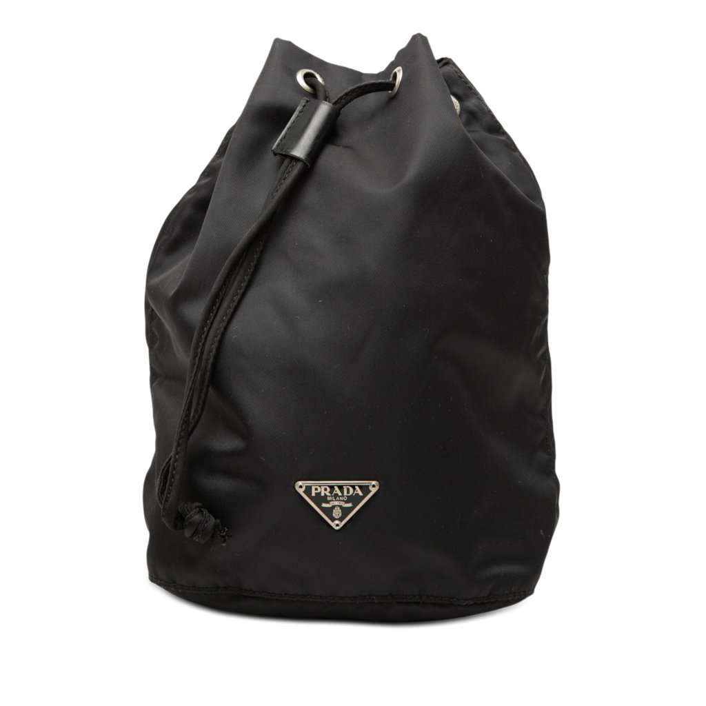 Prada Tessuto Drawstring Pouch Black Very good condition - Front View