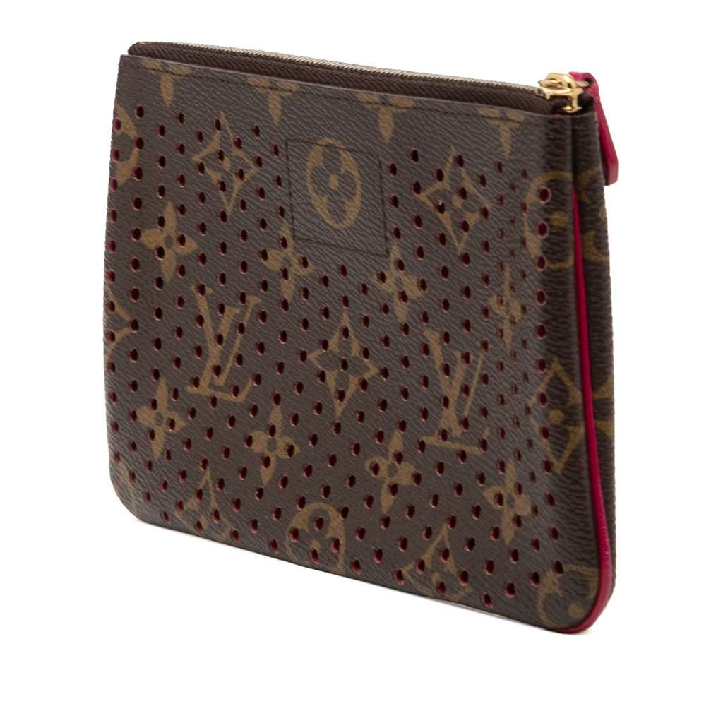 Louis Vuitton Monogram Perforated Pochette Plat Brown Very good condition - Back View