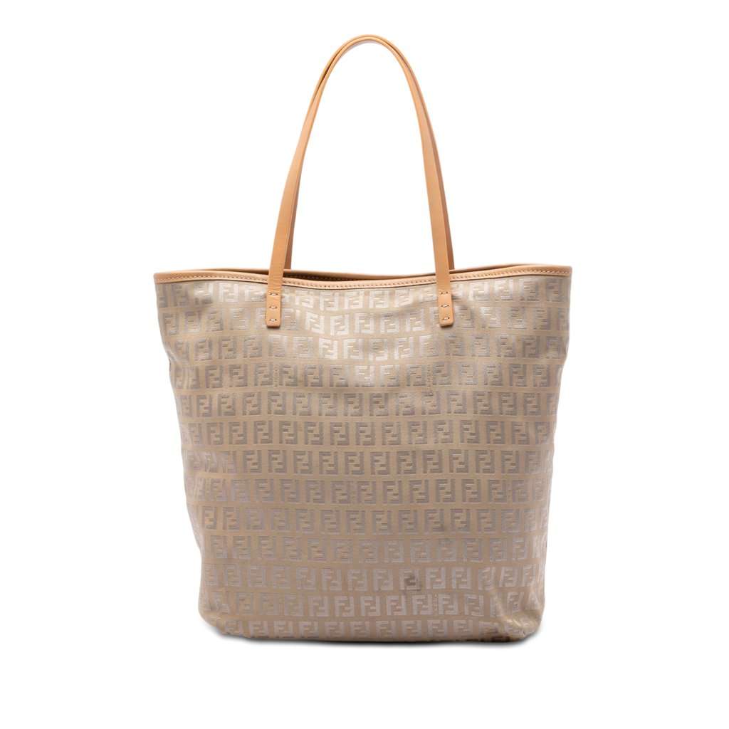 Fendi Zucchino Canvas Tote Beige Very good condition - Front View