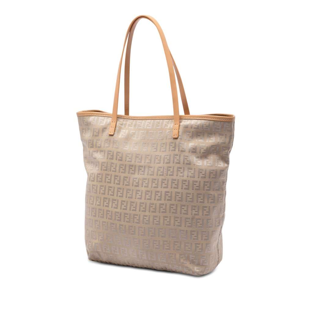 Fendi Zucchino Canvas Tote Beige Very good condition - Back View