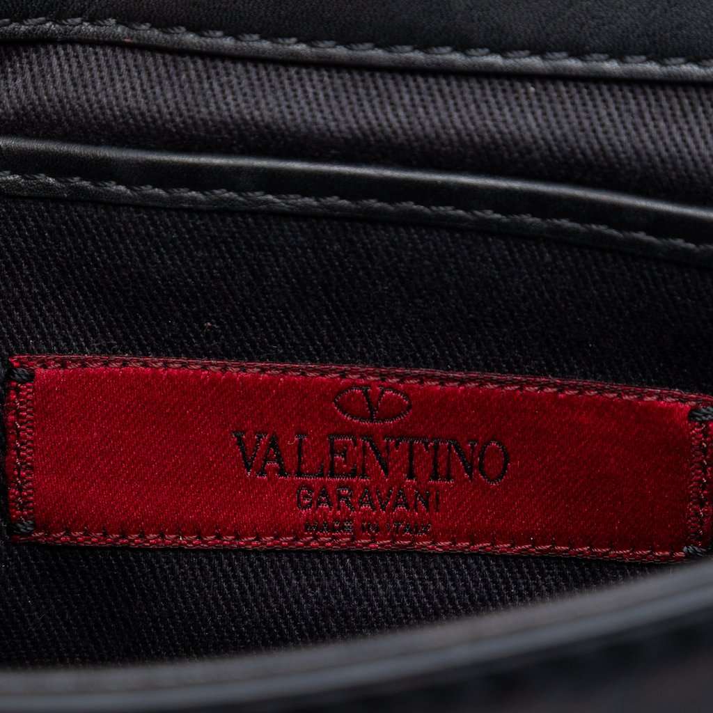 Valentino Mini Leather Rockstud Glam Lock Crossbody Black Leather Very good condition - Box View