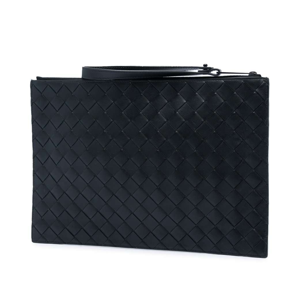 Bottega Veneta Nappa Intrecciato Clutch Black Leather Very good - Back View