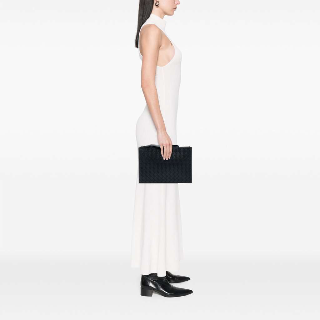 Bottega Veneta Nappa Intrecciato Clutch Black Leather Very good - Box View