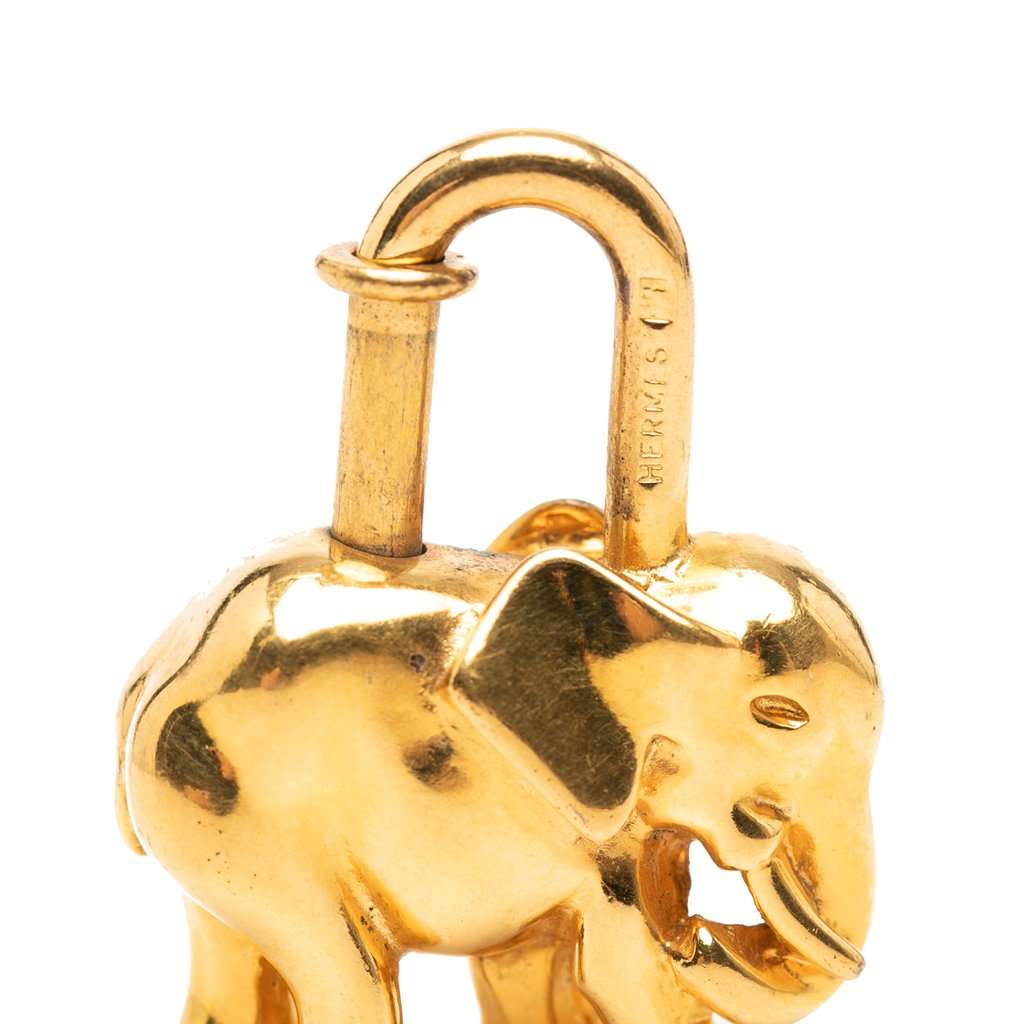 Hermès Gold Plated Elephant Cadena Lock Charm Gold Metal Very good condition - Model View